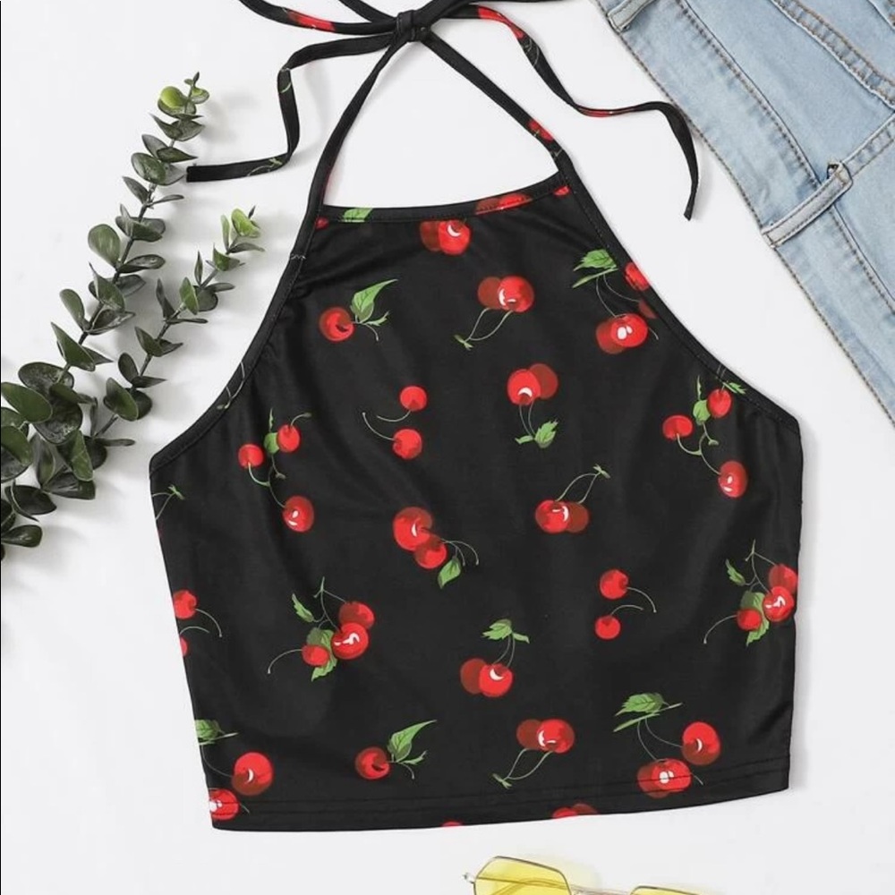 Cherry halter top